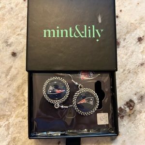 Patriots fan earrings